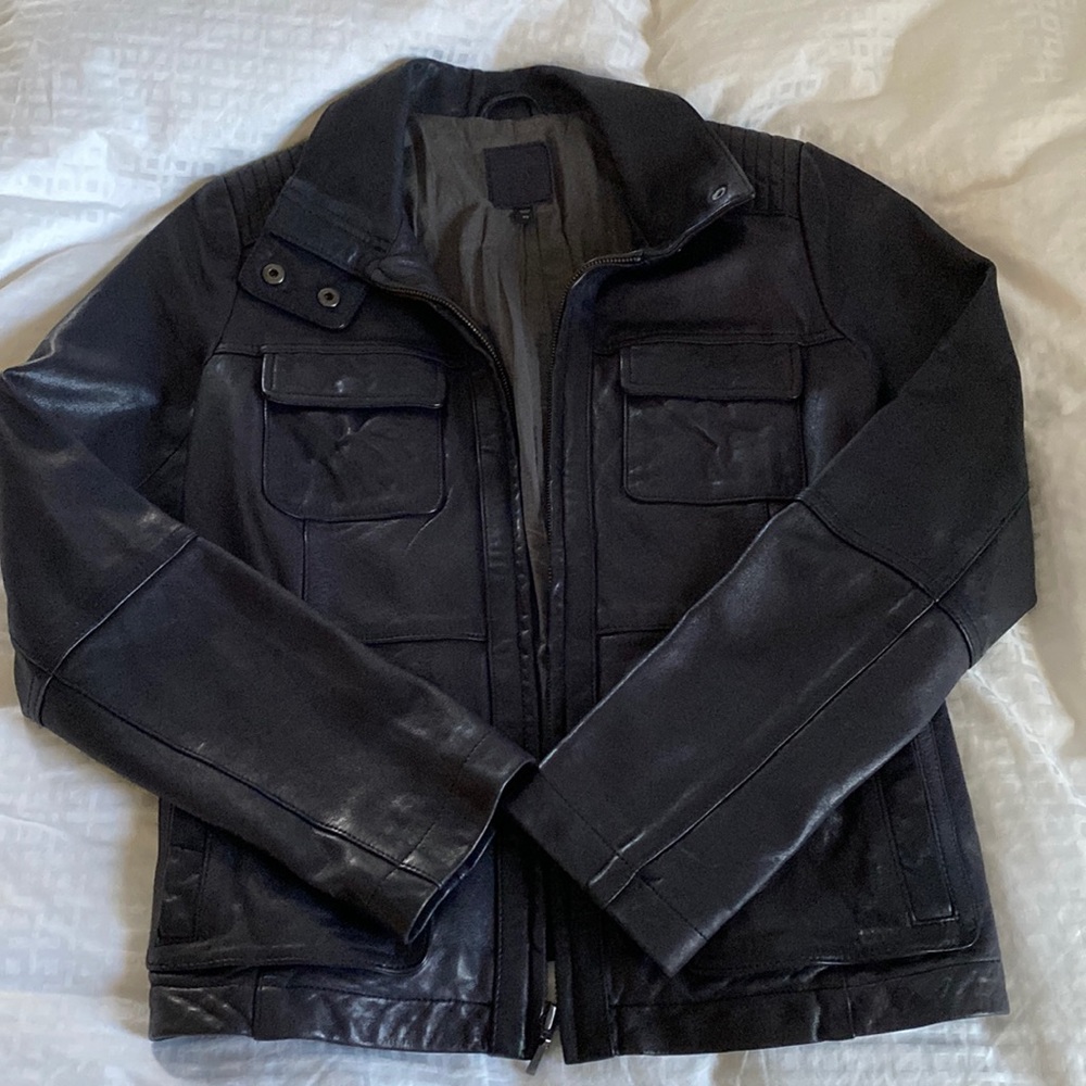 Vintage GAP Leather Jacket, Dark Plum, XS
